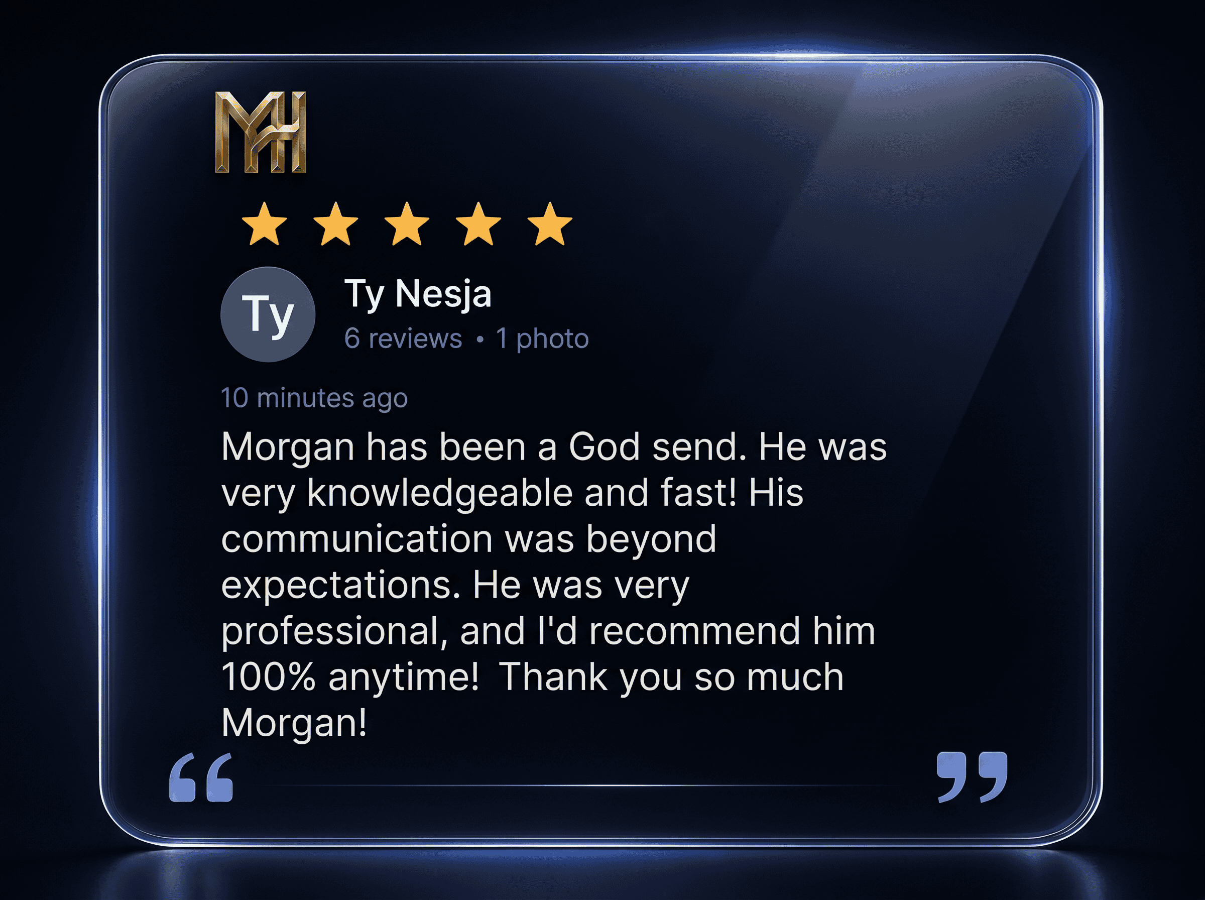 Client review visual for Morgan Harris Consulting